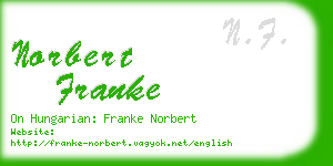 norbert franke business card